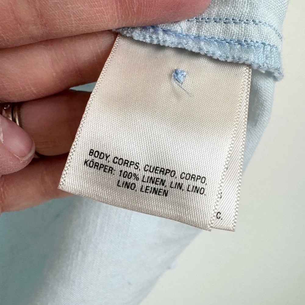 Anthropologie Holding Horses McKenzie Linen Top Light Blue Size Extra Small - Picture 7 of 7